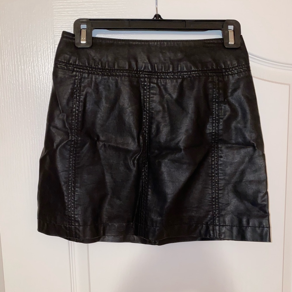 COPY - Free People black faux leather skirt